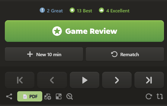 PDF button on Chess.com